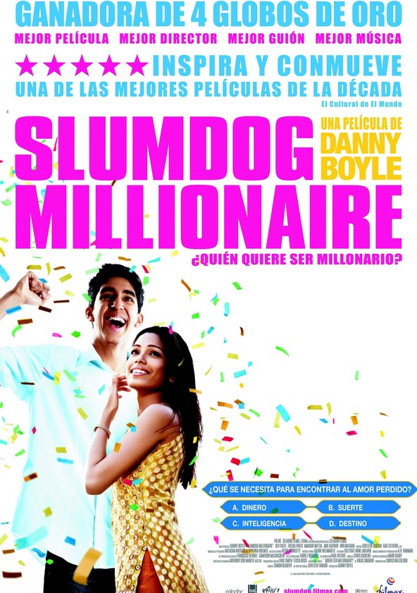Dónde puedo ver la película Slumdog Millionaire Netflix, HBO, Disney+, Amazon